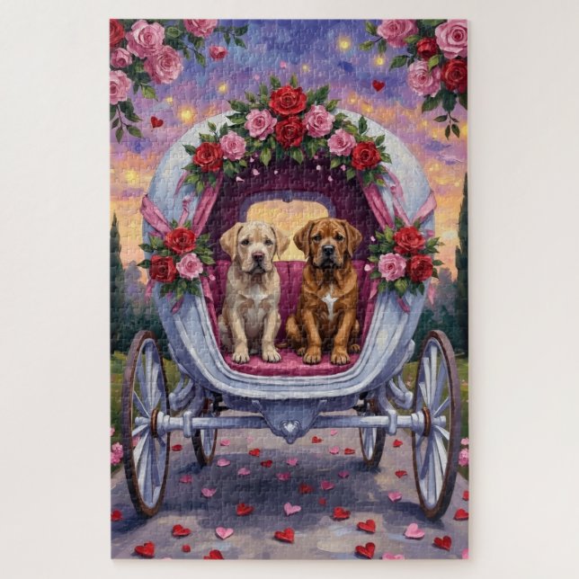 Bullmastiff Hund Valentinstag  Puzzle (Vertikal)