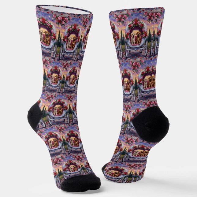 Bullmastiff Hund Valentinstag  Socken (Gewinkelt)
