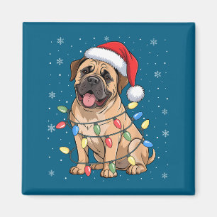 Bullmastiff-Hund-Weihnachtsbaum-Lichter Hunde Xmas Magnet