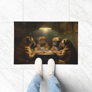 Bullmastiff Hunde Poker Fußmatte