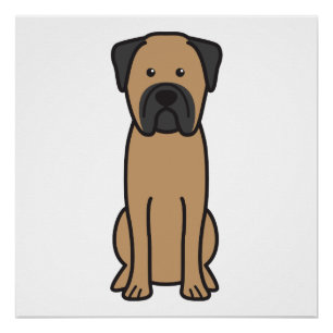 Bullmastiff HundeCartoon Poster