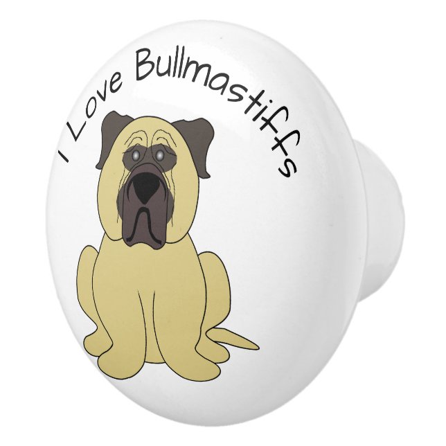 Bullmastiff-Hundedesign Keramikknauf (Rechts)