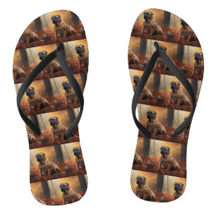 Bullmastiff im Herbst Leaves Fall Inspiriert Flip Flops