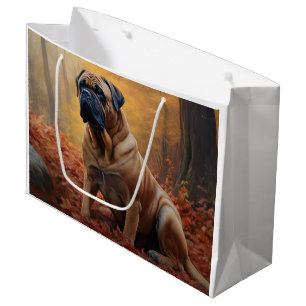 Bullmastiff im Herbst Leaves Fall Inspiriert Große Geschenktüte