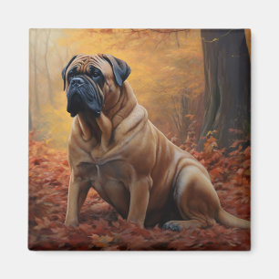 Bullmastiff im Herbst Leaves Fall Inspiriert Magnet