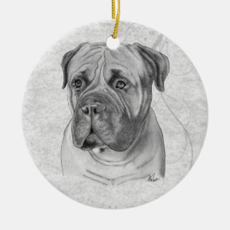 Bullmastiff Keramik Ornament