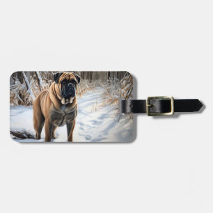 Bullmastiff Lass es schneien Weihnachten Gepäckanhänger