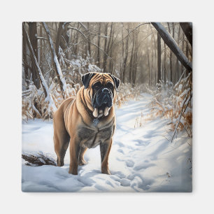 Bullmastiff Lass es schneien Weihnachten Magnet