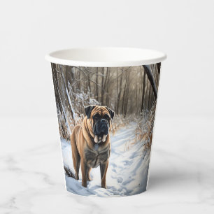 Bullmastiff Lass es schneien Weihnachten Pappbecher