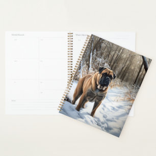 Bullmastiff Lass es schneien Weihnachten Planer