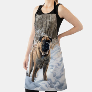 Bullmastiff Lass es schneien Weihnachten Schürze