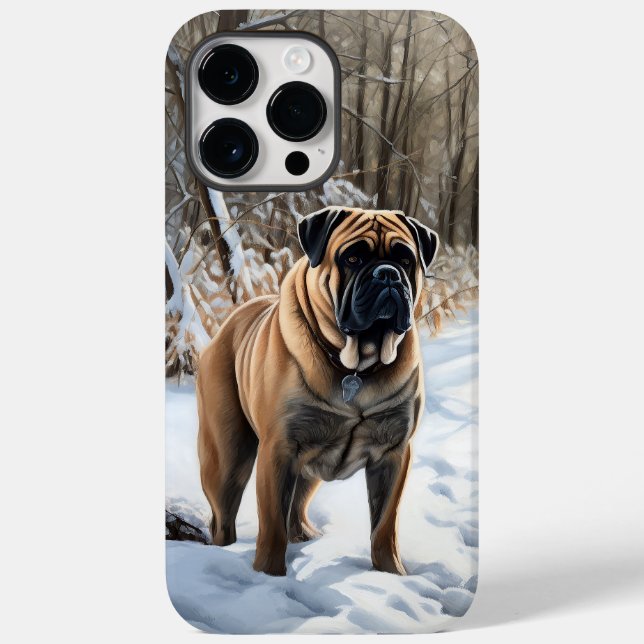 Bullmastiff Let It Schnee Weihnachten Case-Mate iPhone Hülle (Rückseite)