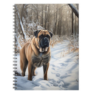 Bullmastiff Let It Schnee Weihnachten Notizblock