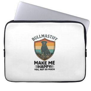 Bullmastiff Mach Mich Glücklich Hund Schild Retro Laptopschutzhülle