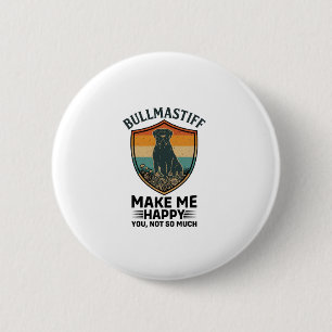 Bullmastiff Mach mich glücklich Hund Shield Retro Button