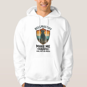 Bullmastiff Mach mich glücklich Hund Shield Retro Hoodie