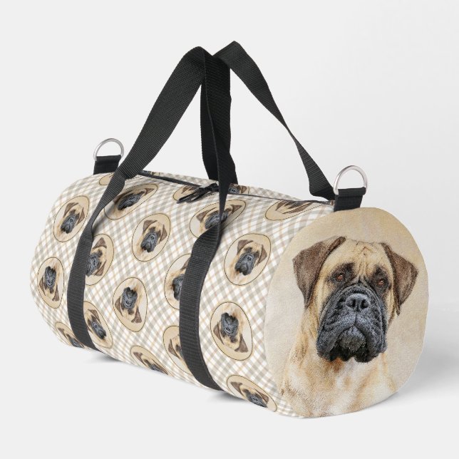 Bullmastiff Malerei Fawn Red Sable Niedlich Hunde  Duffle Bag (Linke Seite)