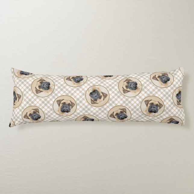 Bullmastiff Malerei Fawn Red Sable Niedlich Hunde  Seitenschläferkissen (Vorderseite)