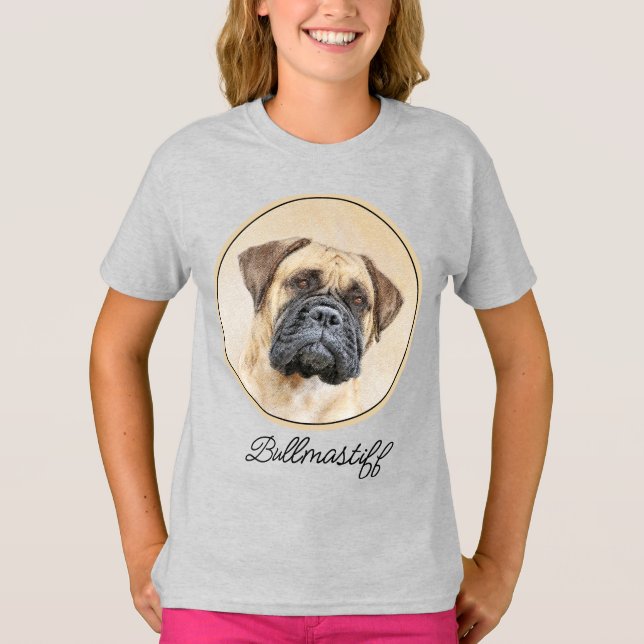 Bullmastiff-Malerei - Niedlich Original Hund Art T T-Shirt (Vorderseite)