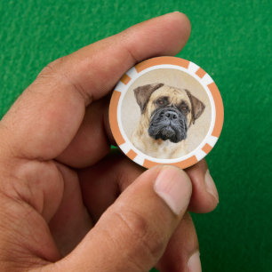 Bullmastiff-Malerei - Niedliche Original Dog Art Pokerchips