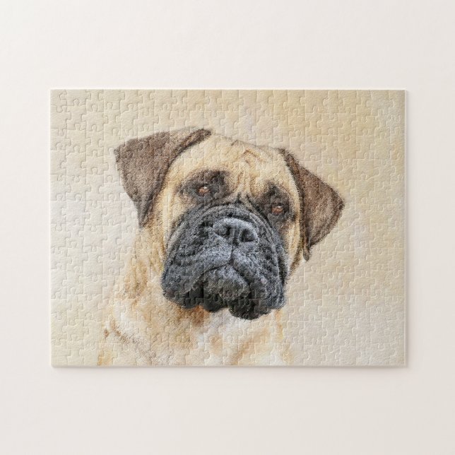 Bullmastiff-Malerei - Niedliche Original Dog Art Puzzle (Horizontal)