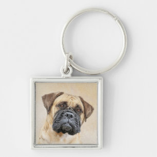 Bullmastiff-Malerei - Niedliche Original Dog Art Schlüsselanhänger