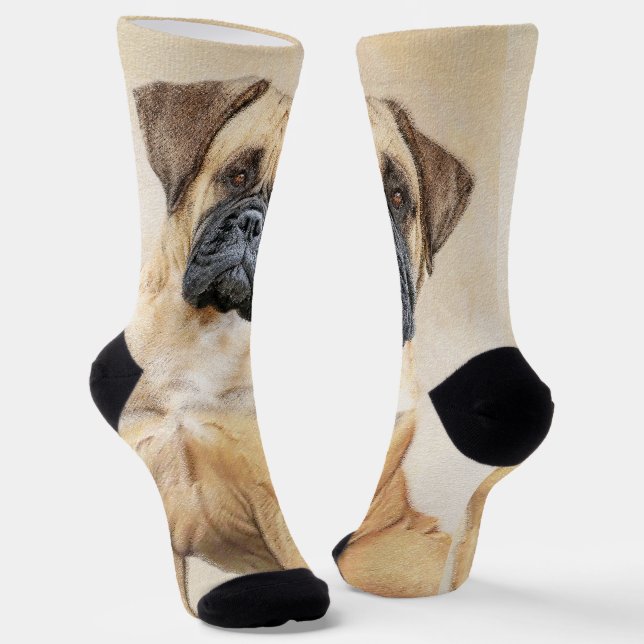 Bullmastiff-Malerei - Niedliche Original Dog Art Socken (Gewinkelt)