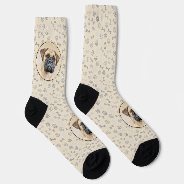 Bullmastiff-Malerei - Niedliche Original Dog Art Socken (Rechts)