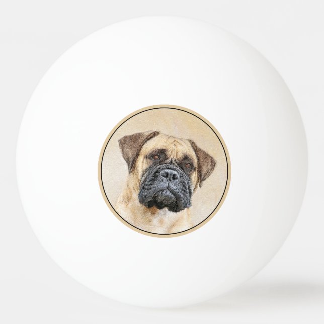 Bullmastiff-Malerei - Niedliche Original Dog Art Tischtennisball (Vorderseite)