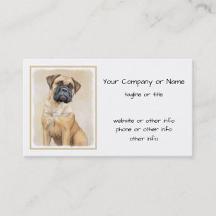 Bullmastiff-Malerei - Niedliche Original Dog Art Visitenkarte
