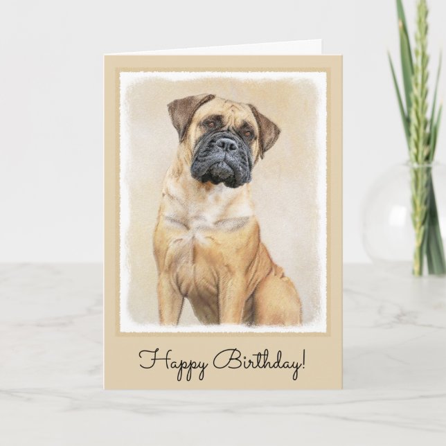 Bullmastiff-Malerei - Niedliche Original Hunde-Kun Karte (Vorderseite)