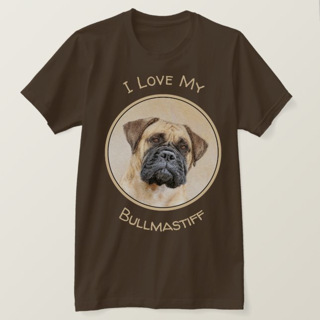 Bullmastiff-Malerei - Niedliche Original Hunde-Kun T-Shirt (Design vorne)