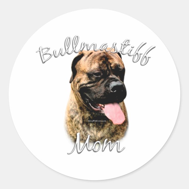 Bullmastiff-Mama 2 Runder Aufkleber (Vorderseite)