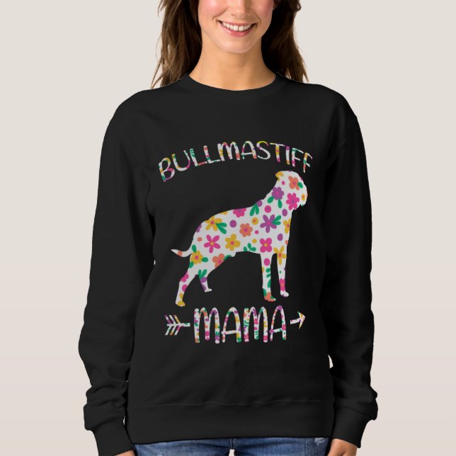 Bullmastiff Mama Floral Dog Mom Mothers Day Sweatshirt (Vorderseite)