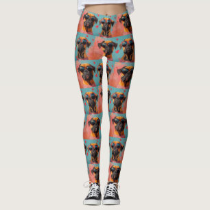 Bullmastiff mit Herz Rosen Valentinstag  Leggings
