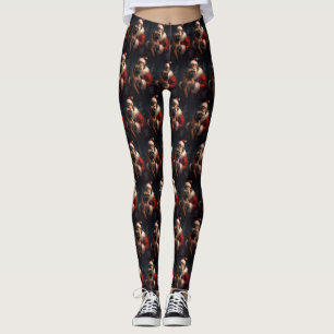 Bullmastiff mit Weihnachtsmann Festive Weihnachten Leggings