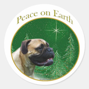 Bullmastiff Peace Runder Aufkleber