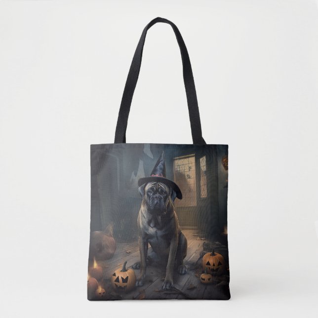 Bullmastiff Pumpkins Halloween Beängstigend (Vorderseite)