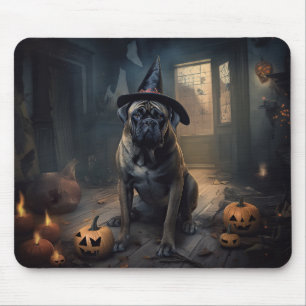 Bullmastiff Pumpkins Halloween Beängstigend Mousepad