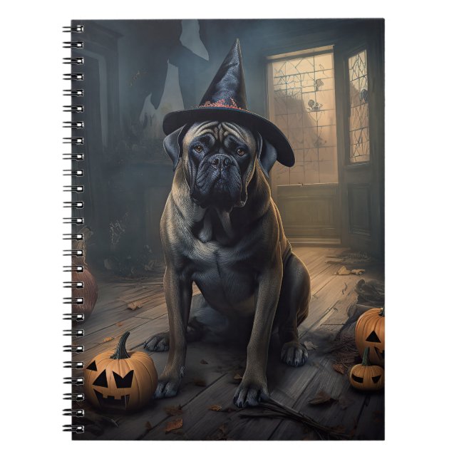 Bullmastiff Pumpkins Halloween Beängstigend Notizblock (Vorderseite)