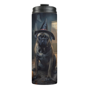 Bullmastiff Pumpkins Halloween Beängstigend Thermosbecher