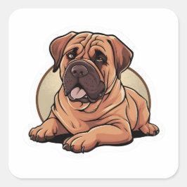 Bullmastiff Quadratischer Aufkleber
