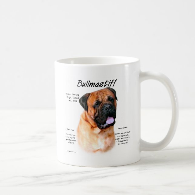 Bullmastiff (rot) History Design Kaffeetasse (Rechts)