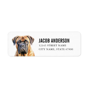 Bullmastiff Rücksendeadressen-Aufkleber