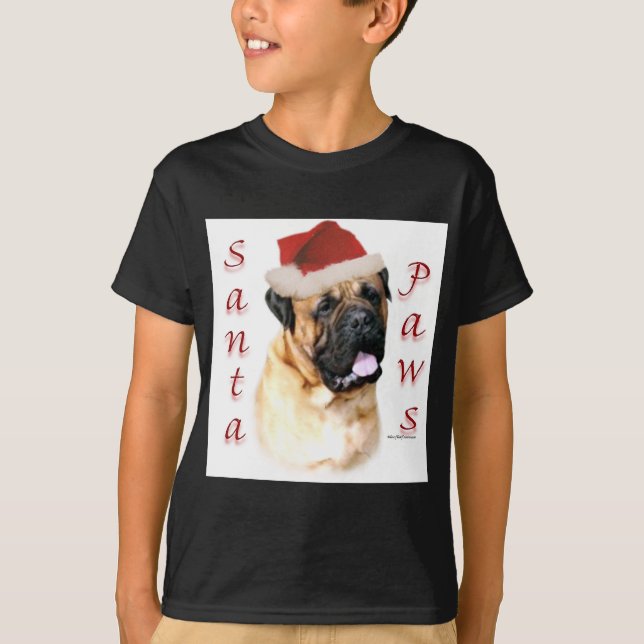 Bullmastiff Santa Paws T-Shirt (Vorderseite)
