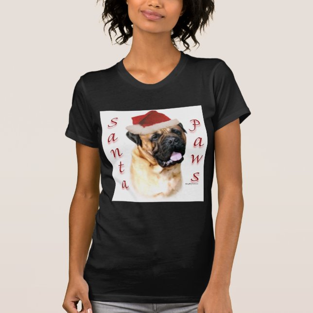 Bullmastiff Santa Paws T-Shirt (Vorderseite)