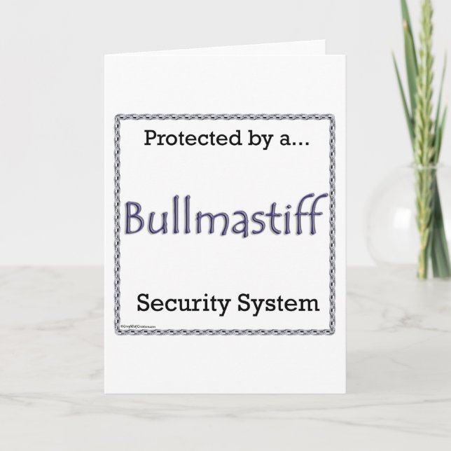 Bullmastiff-Sicherheitssystem Feiertagskarte (Vorderseite)