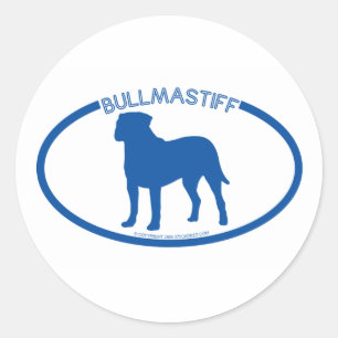 Bullmastiff-Silhouette Runder Aufkleber