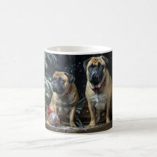 Bullmastiff Snowy Sleigh Weihnachtsdekor Kaffeetasse