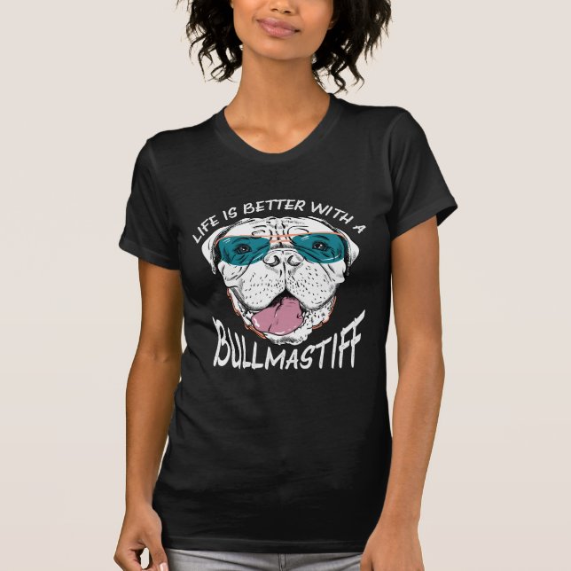 Bullmastiff Sonnenbrille Animal Funny Dog Lover T-Shirt (Vorderseite)